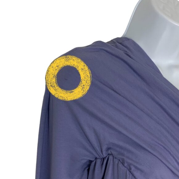 Intermix Carven Dress 36 Blue One Shoulder Mini Bodycon Tiered Ruched Party - Picture 7 of 12